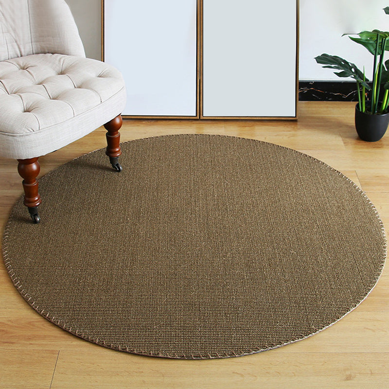 BowLift | Brown Living Room Rug Rustic Solid Color Rug Sisal Washable Non-Slip Back Pet-Friendly Rug