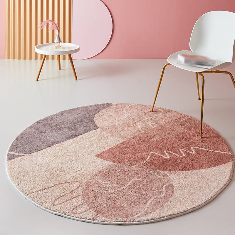 BowLift | Pink Parlour Area Rug Modernist Colorblock Indoor Rug Polyester Washable Pet-Friendly Rug