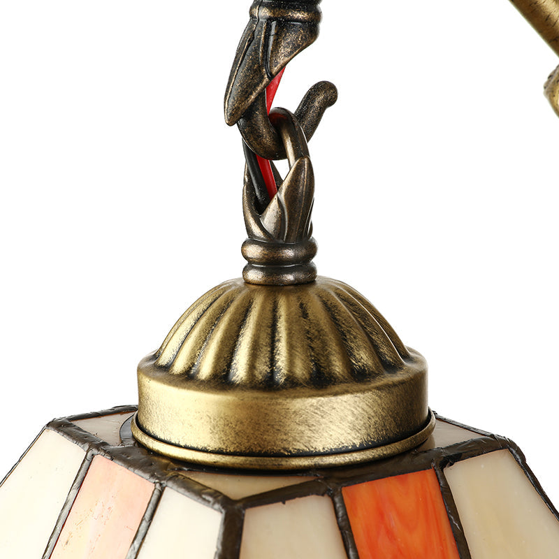 BowLift | 1 Head Wall Mounted Lamp Tiffany Diamond Orange Colored Glass Wall Lamp Light