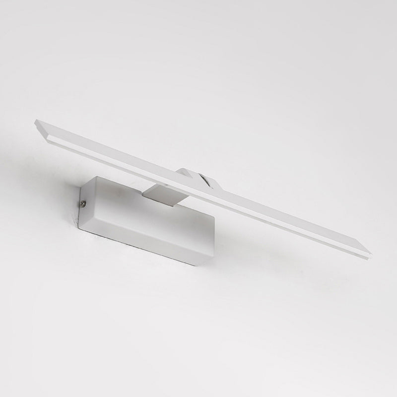 BowLift | Minimalistic Rectangular Wall-mounted Lamp White Metal LED Bathroom Vanity Light Body in Warm/White Light