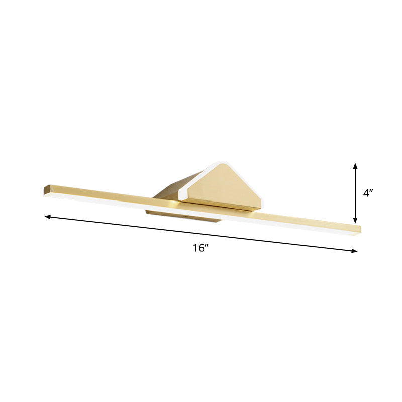 BowLift | Bar Metallic Wall Mounted Vanity Light Modernism LED Gold Wall Sconce Lighting with Prism Arm