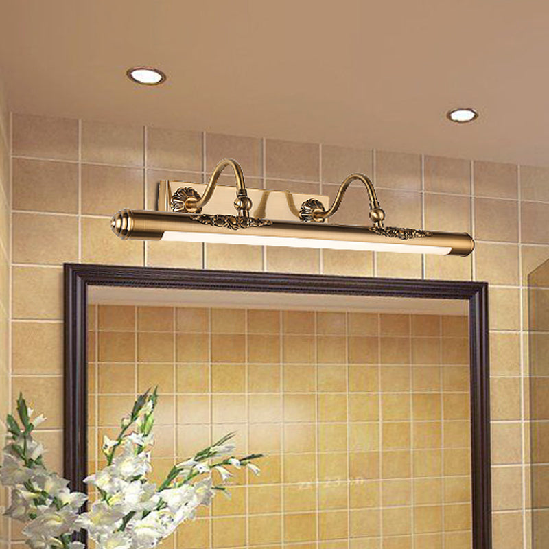 BowLift | Brass Thin Tube Wall Mounted Lamp Modernism Full Copper LED Mirror Lighting Idea with 2 Arms