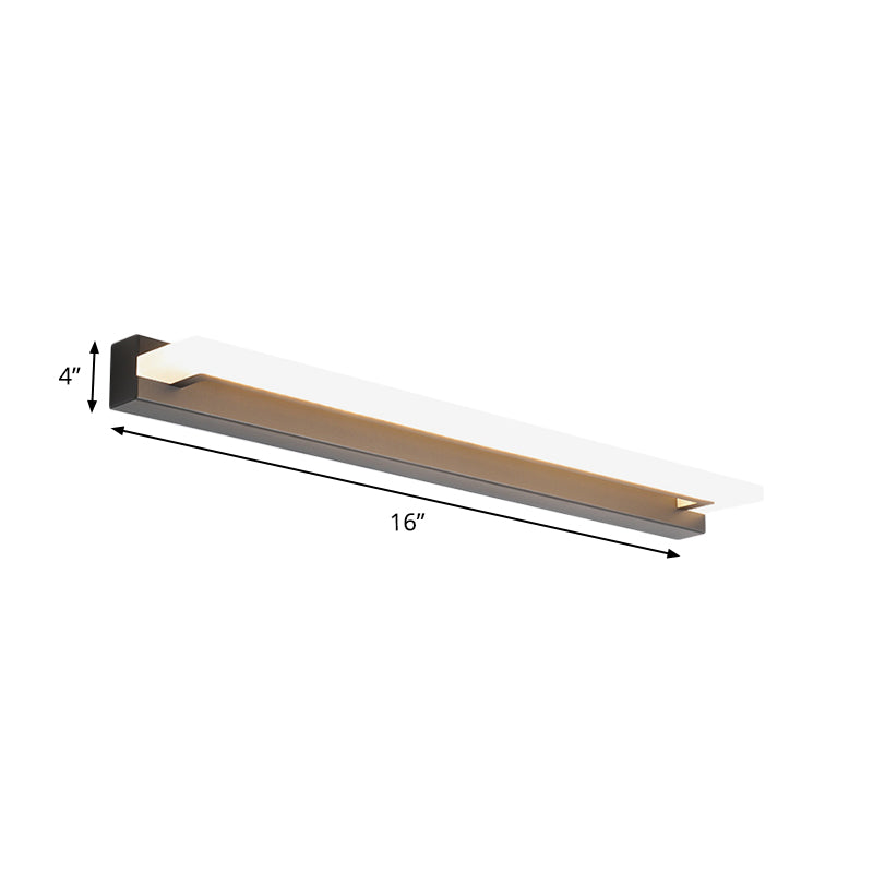 BowLift | Slim Bathroom Wall Mirror LED Modern Wall Lighting Wall Lamp in Black, Warm/White Light