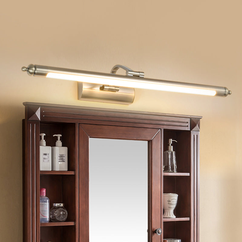 BowLift | Extended wall lighting ideas modernity metal LED WC wall lamp in nickel, warm/white light