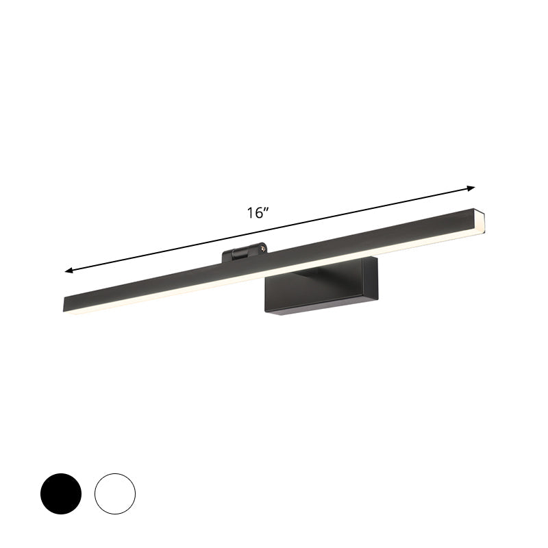 BowLift | Tubular Vanity Lamp Modernism Metal Black/White Finish LED Wall Lighting Ideas in Warm/White Light for Bathroom