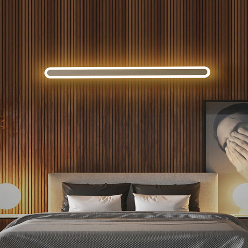 BowLift | White elongated wall-mounted lamp Modernism LED acrylic wall light lighting in warm/white light