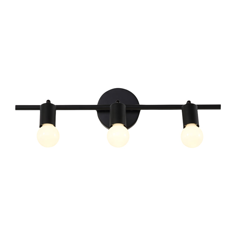 BowLift | Black 3-Arm Sink Light Contemporary 3 Heads Metal Wall Mounted Lighting with Open Lampshade