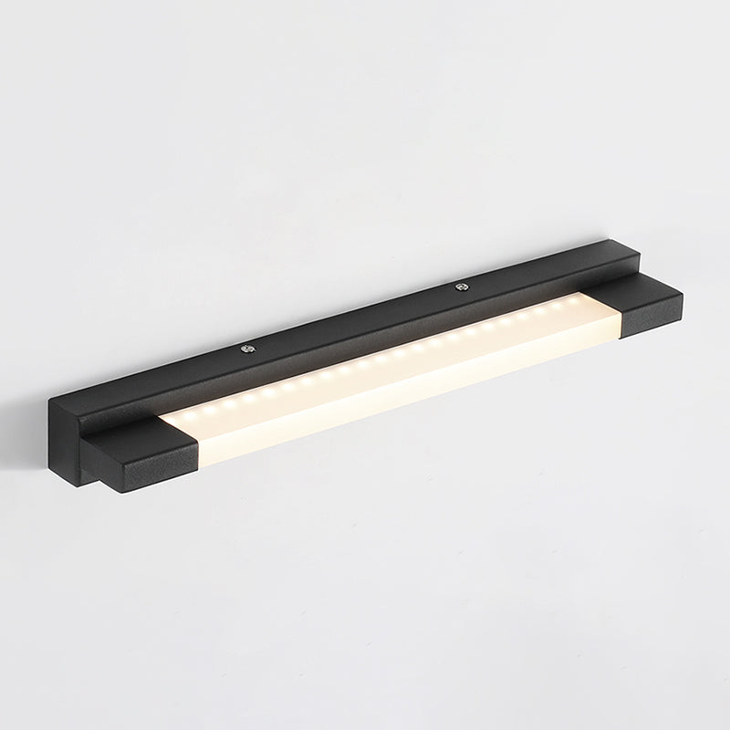 BowLift | Simple Straight Vanity Mirror Light Metal LED Bathroom Wall Lamp in Black, Warm/White Light