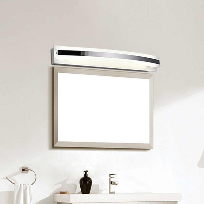 BowLift | Acrylic Streamlined Vanity Light Simple LED Chrome Wall Lighting Ideas in Warm/White Light for Bathroom