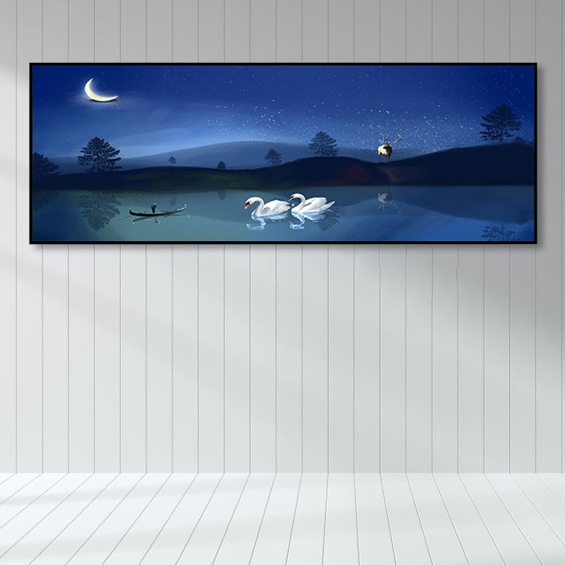 BowLift | Wild Animal Wrapped Canvas Textured Tropical Style Bedroom Painting in Bright Color