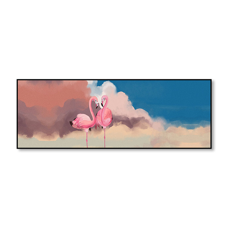 BowLift | Wild Animal Wrapped Canvas Textured Tropical Style Bedroom Painting in Bright Color