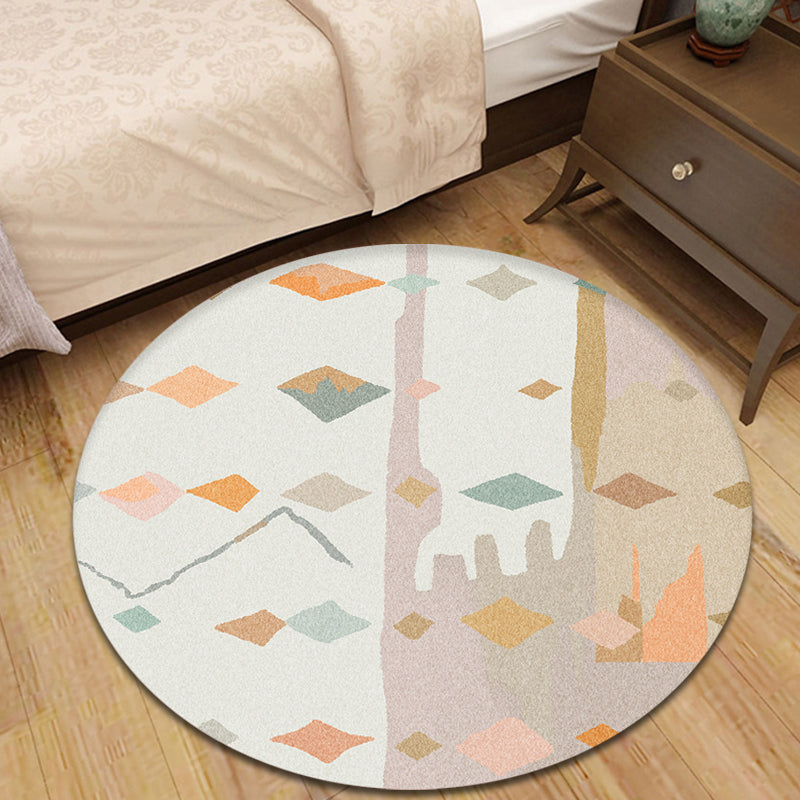 BowLift | Contemporary Bedroom Carpet Multicolor Abstract Rug Synthetic Washable Non-Slip Pet-Friendly Indoor Rug