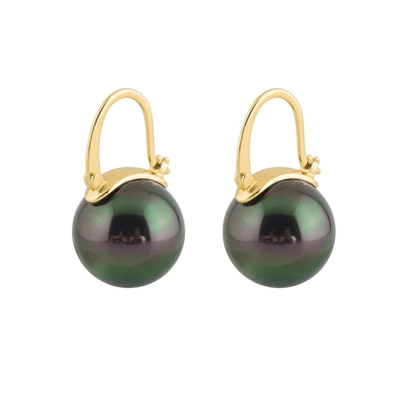BowLift | Black Pearl Earrings  Available in White Champagne Grey Gold and Black  Pearl Dangle Earrings