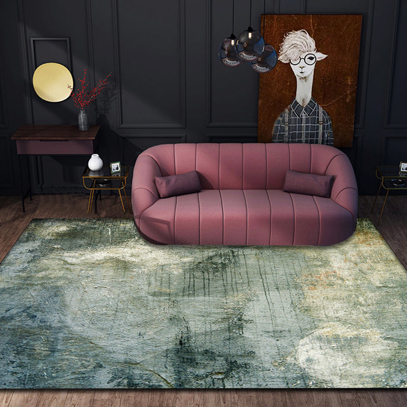 BowLift | Green Modernism Carpet Polyester Abstract Area Rug Pet-Friendly Washable Non-Slip Area Rug for Bedroom