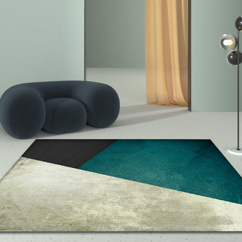 BowLift | Dark Color Simple Rug Polypropylene Color Block Geometric Carpet Non-Slip Pet-Friendly Rug for Home