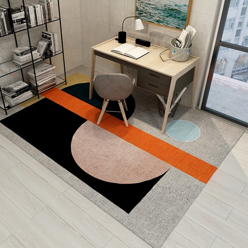 BowLift | Bold Living Room Rug Modern Color Blocking Rug Synthetic Stain Resistant Non-Slip Backing Rug