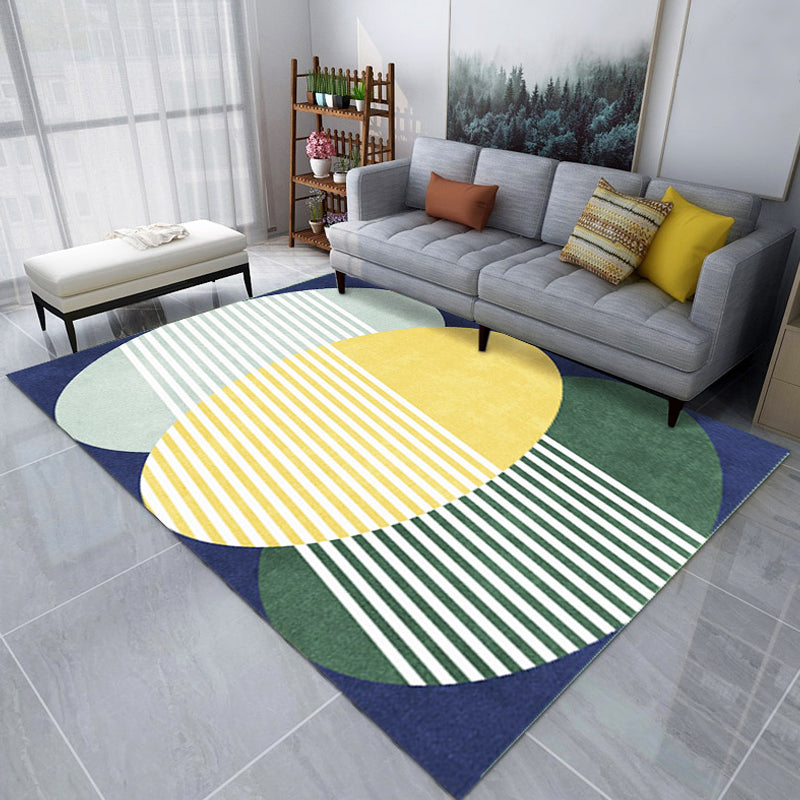 BowLift | Creative Color Block Print Carpet Multicolor Modern Style Rug Polyester Non-Slip Backing Carpet for Home