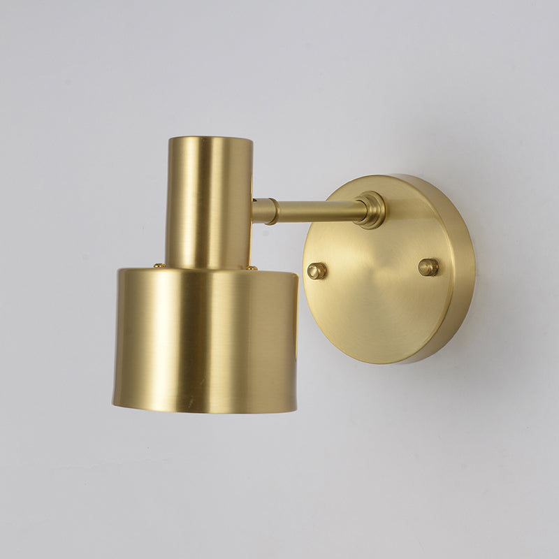 BowLift | Brass 1-Light Wall Lamp Fixture Antique Frosted White Glass Tulip Shade/Cylinder Wall Mount Light with Arm