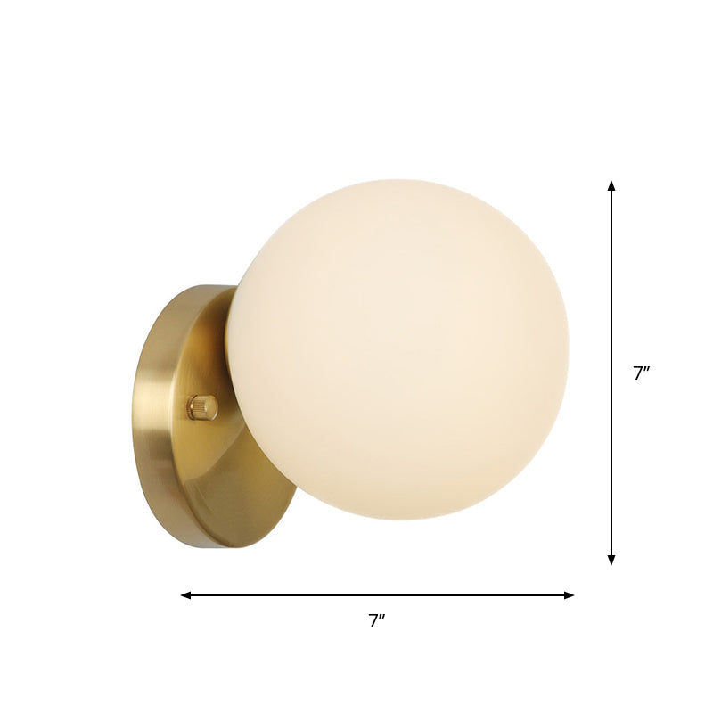 BowLift | Brass 1-Light Wall Lamp Fixture Antique Frosted White Glass Tulip Shade/Cylinder Wall Mount Light with Arm