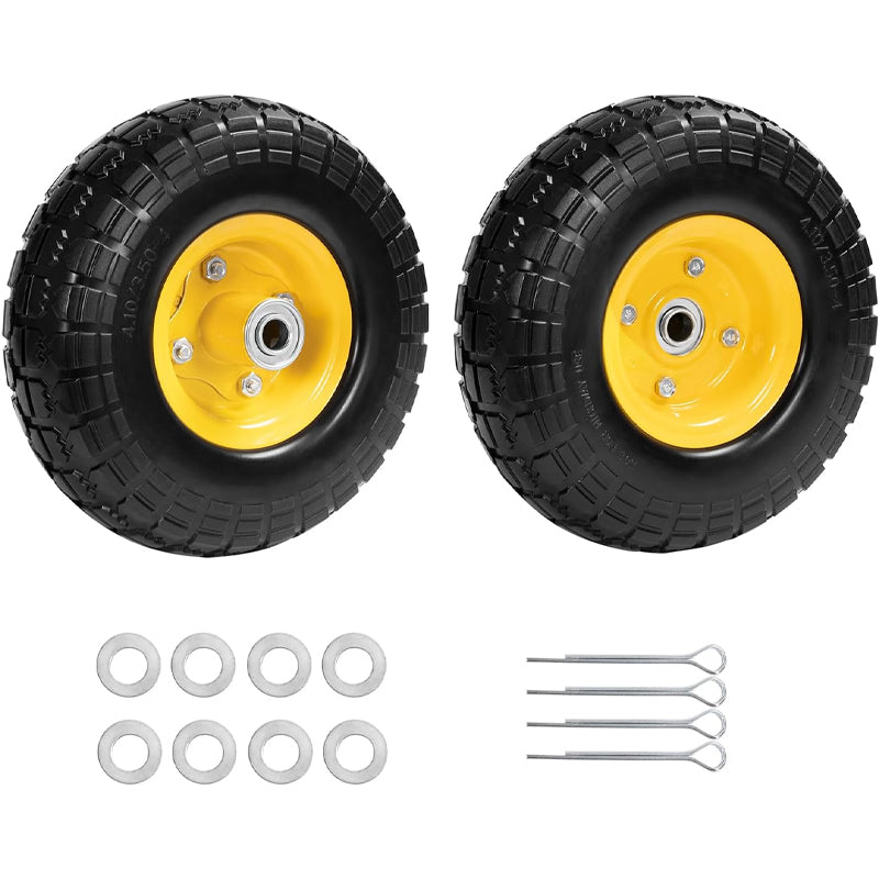 BowLift | 10" Solid Tire Wheel 220 lbs Dynamic Load 2pcs Wheels for Hand Truck Utility Cart Dollies Various Carts
