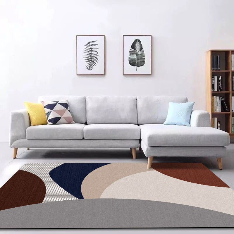 BowLift | Pastel Morandi Color Block Carpet Synthetic Nordic Area Rug Non-Slip Backing Easy Maintenance Rug for Home