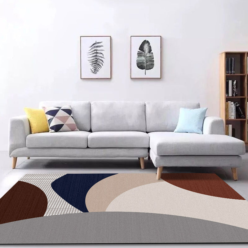 BowLift | Pastel Morandi Color Block Carpet Synthetic Nordic Area Rug Non-Slip Backing Easy Maintenance Rug for Home