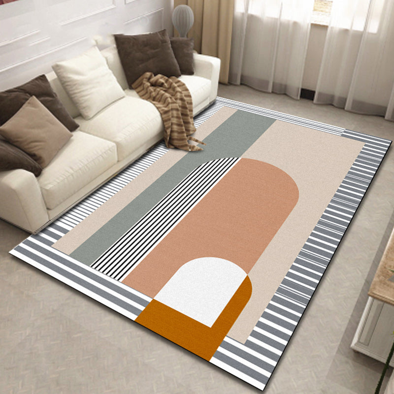 BowLift | Pastel Morandi Color Block Carpet Synthetic Nordic Area Rug Non-Slip Backing Easy Maintenance Rug for Home