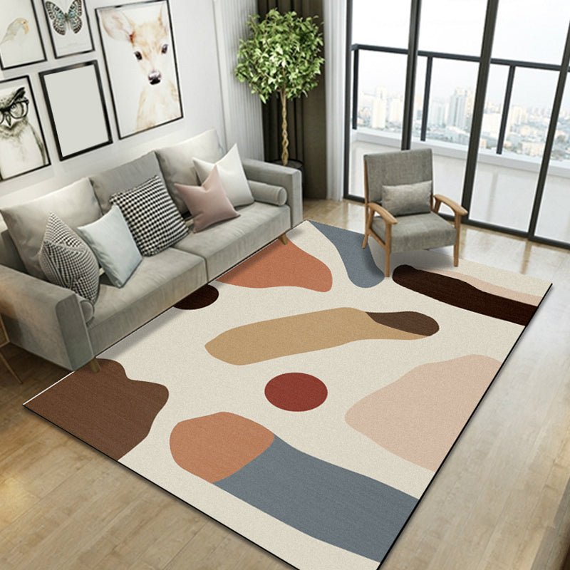 BowLift | Pastel Morandi Color Block Carpet Synthetic Nordic Area Rug Non-Slip Backing Easy Maintenance Rug for Home