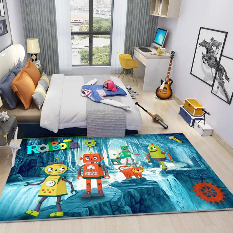 BowLift | Dreamy Fairy-Tale Area Rug Pastel Color Cartoon Carpet Polypropylene Stain-Resistant Carpet for Kids Room