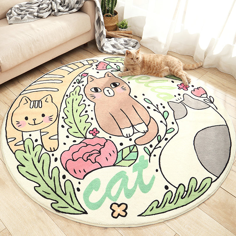 BowLift | Shady Pet Indoor Carpet Pastel Cartoon Carpet Polypropylene Washable Stain Resistant Non-Slip Rug for the Nursery