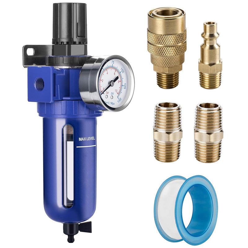 BowLift | 1/2" NPT Air Filter Regulator 5μm Compressor Air Dryer Zinc Alloy Pressure Regulator with Brass Element