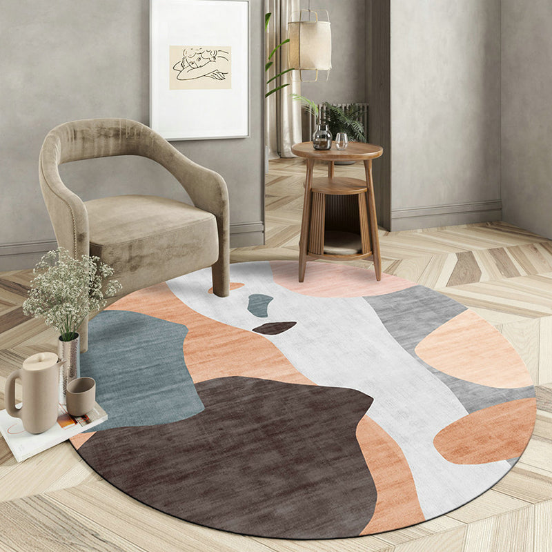 BowLift | Pastel Watercolor Abstract Rug Polypropylene New Rug Machine Washable Non-Slip Rug for Living Room