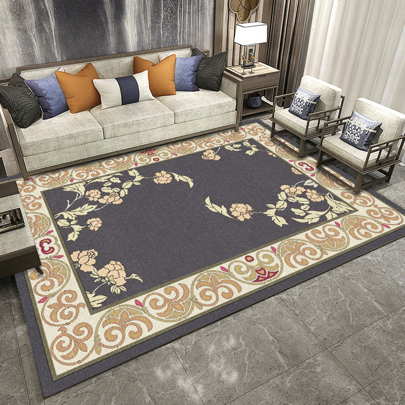 BowLift | Classic Multicolored Oriental Carpet Polyester Branch and Bird Pattern Carpet Washable Pet Friendly Non-Slip Rug for the Living Room