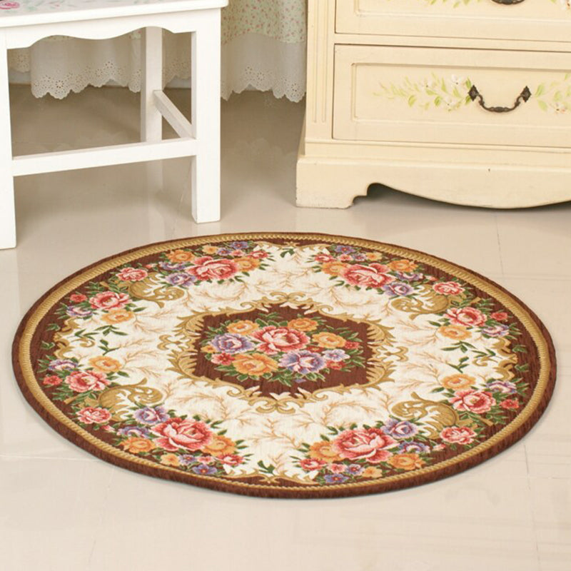 BowLift | Decorative multicolored vintage rug made of polyester with floral pattern, washable, pet-friendly, non-slip rug for the bedroom