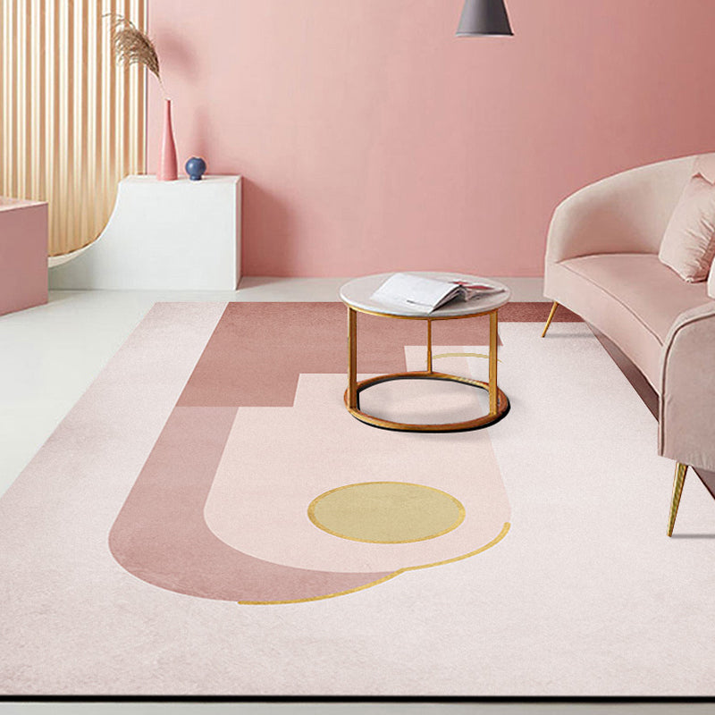 BowLift | Pink Hall Rug Modernist Color Bar and Stripe Pattern Rug Polyester Pet Friendly Washable Non-Slip Back Rug