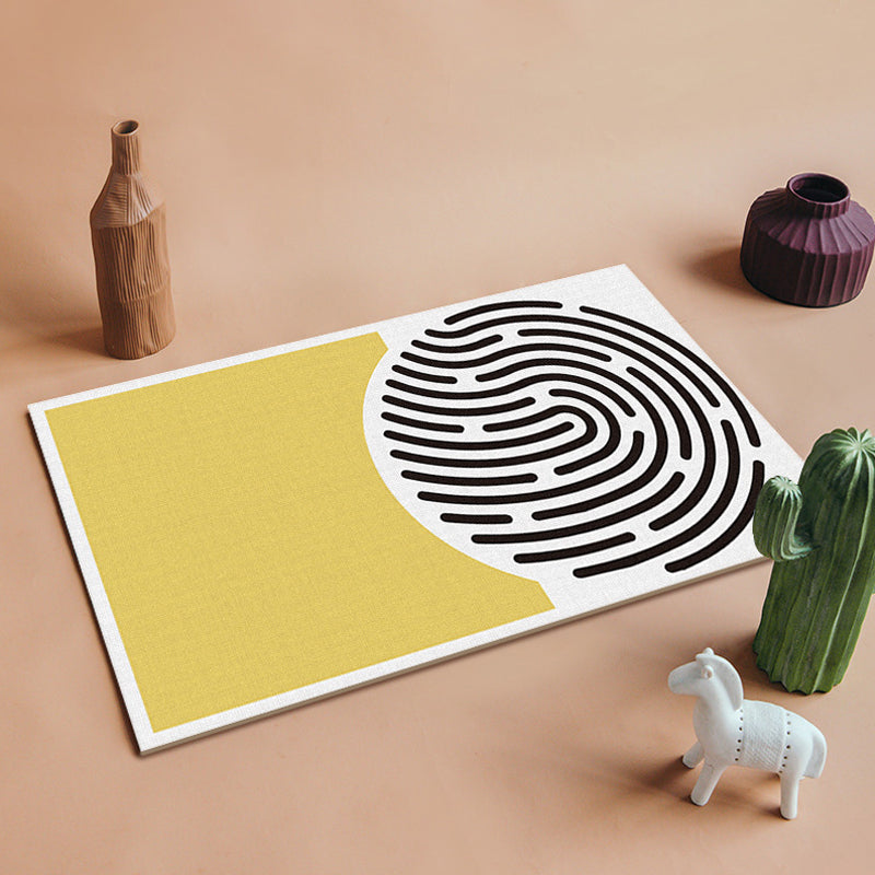 BowLift | Colorful Color Block Area Rug with Circle Multicolor Modern Carpet Polyester Machine Washable Non-Slip Indoor Area Rug for Study