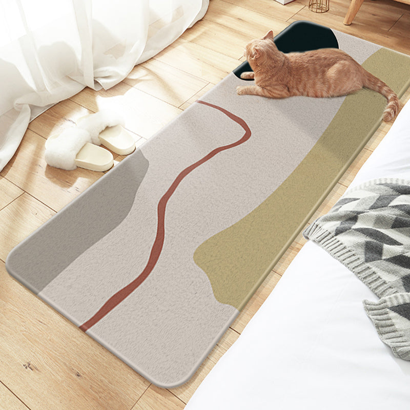 BowLift | Unique Colorblock Striped Pattern Rug Multicolor Modern Carpet Polyester Washable Non-Slip Rug for Bedroom