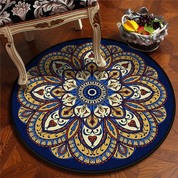 BowLift | Vintage Dark Blue Americana Rug Polyester Southwestern Rug Washable Rug for Bedroom
