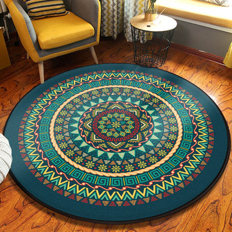 BowLift | Vintage Southwestern Carpet Light Green Americana Carpet Polyester Machine Washable Carpet for Living Room