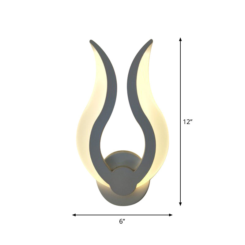 BowLift | Flame-shaped Bedroom Wall Lantern Lighting Acrylic LED Nordic Wall Mounted Light in Warm/White Light
