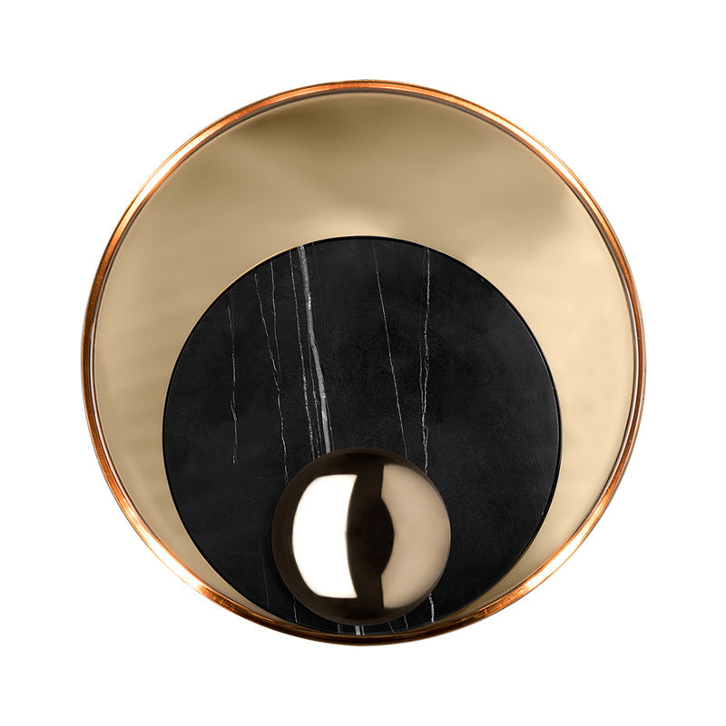 BowLift | Peacock Feather Wall Lantern Designer Marble Living Room LED Ceiling Light in Black/White and Gold