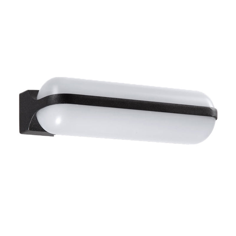 BowLift | Capsule Flush Wall Lamp Modern Acrylic 1/2-Ball Door Mounted Lamp in Black