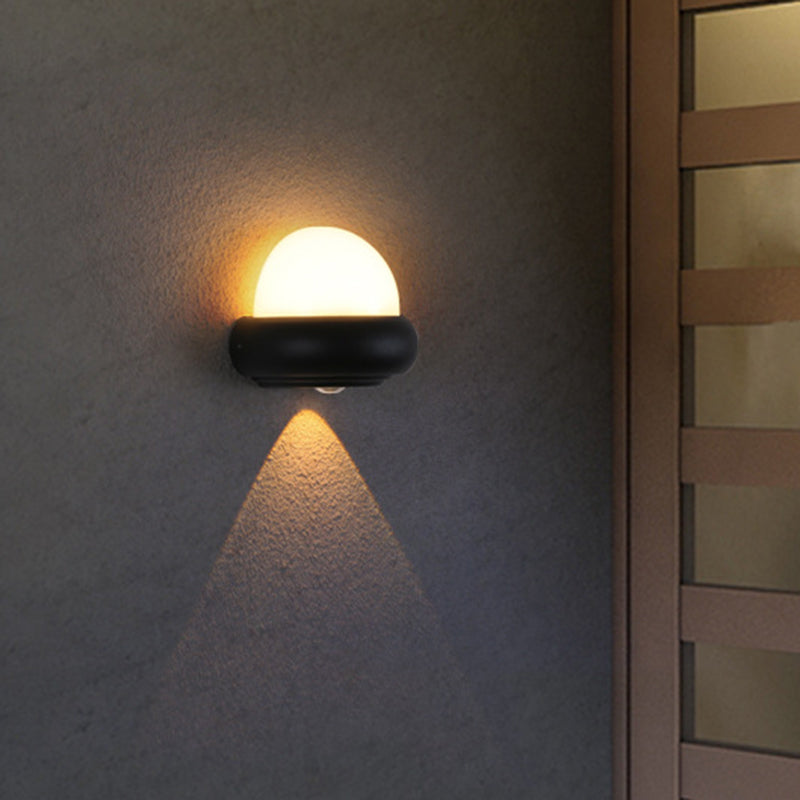 BowLift | Plastic Ball Flush Wall Lamp Contemporary 1/2-Light Black Wall Lighting for Patio
