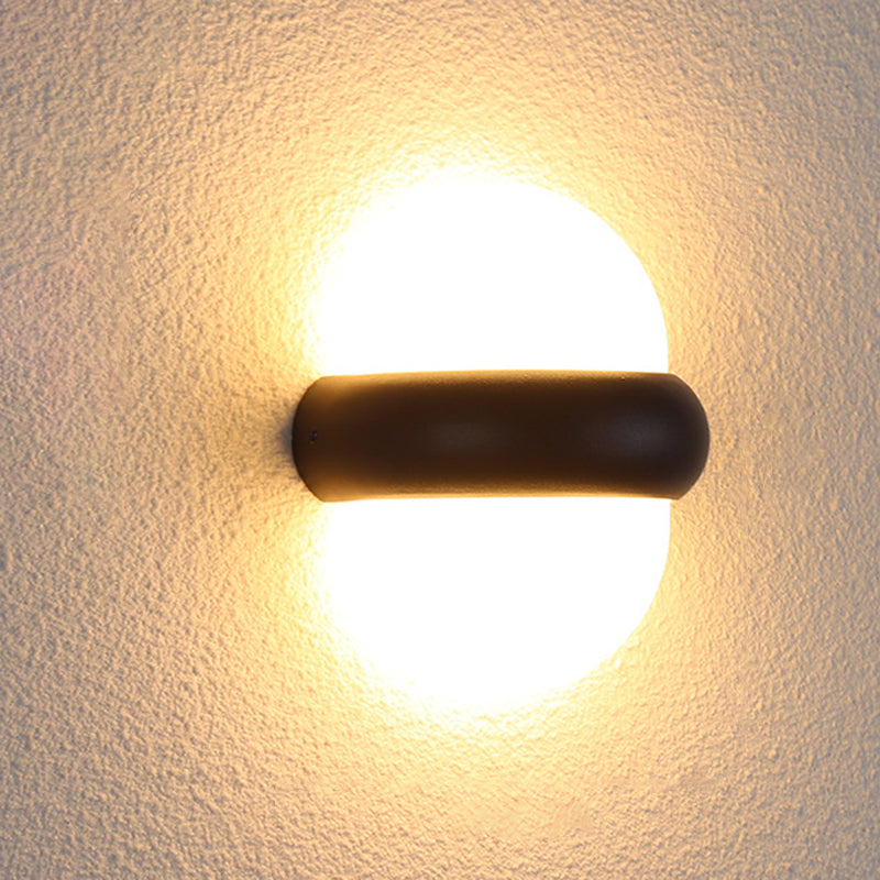 BowLift | Plastic Ball Flush Wall Lamp Contemporary 1/2-Light Black Wall Lighting for Patio