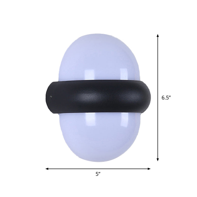 BowLift | Plastic Ball Flush Wall Lamp Contemporary 1/2-Light Black Wall Lighting for Patio