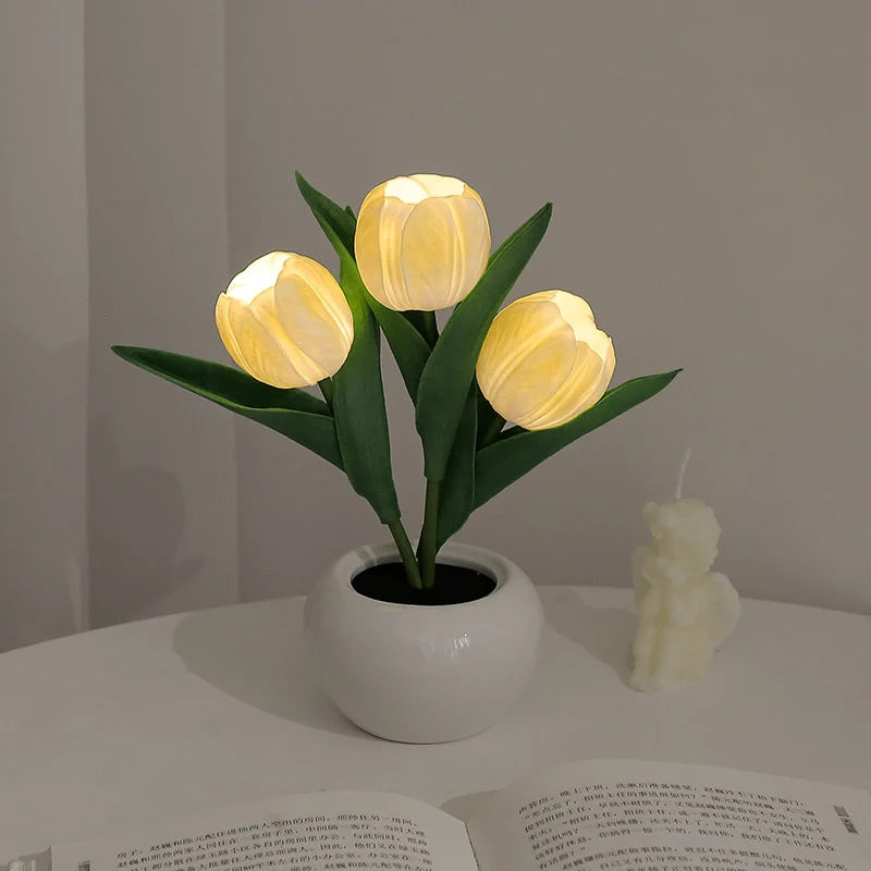 BowLift | LED Tulip Nightstand Lamp Flower Table Lamp