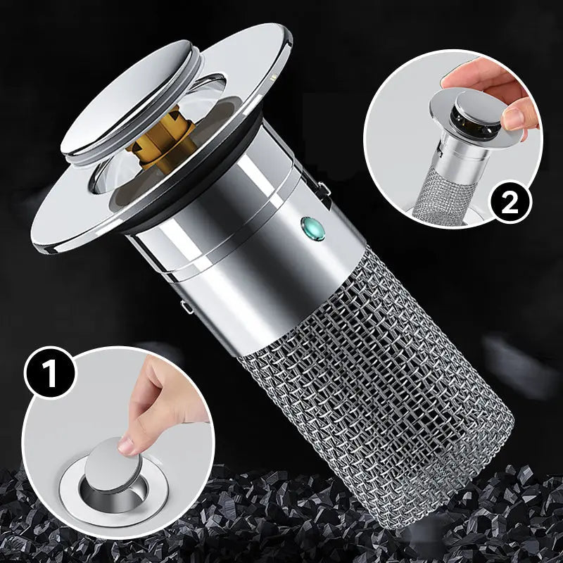 BowLift | Stainless Steel Pop-Up Drain Strainer for Effortless Clog Prevention