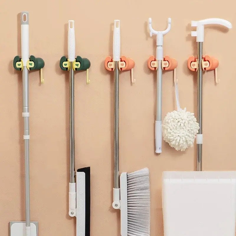 BowLift | Wall mount for mop and broom – No drilling required
