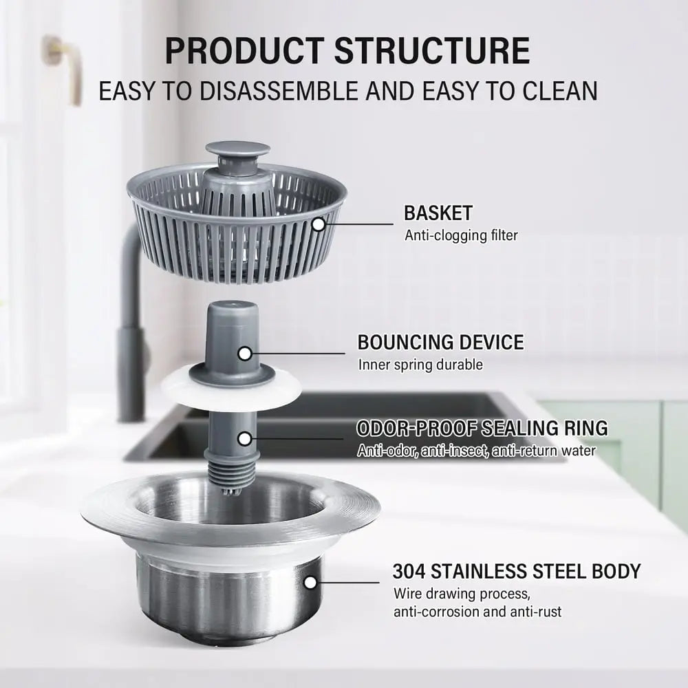 BowLift | Drain strainer with clogging and odor pRedection for sink