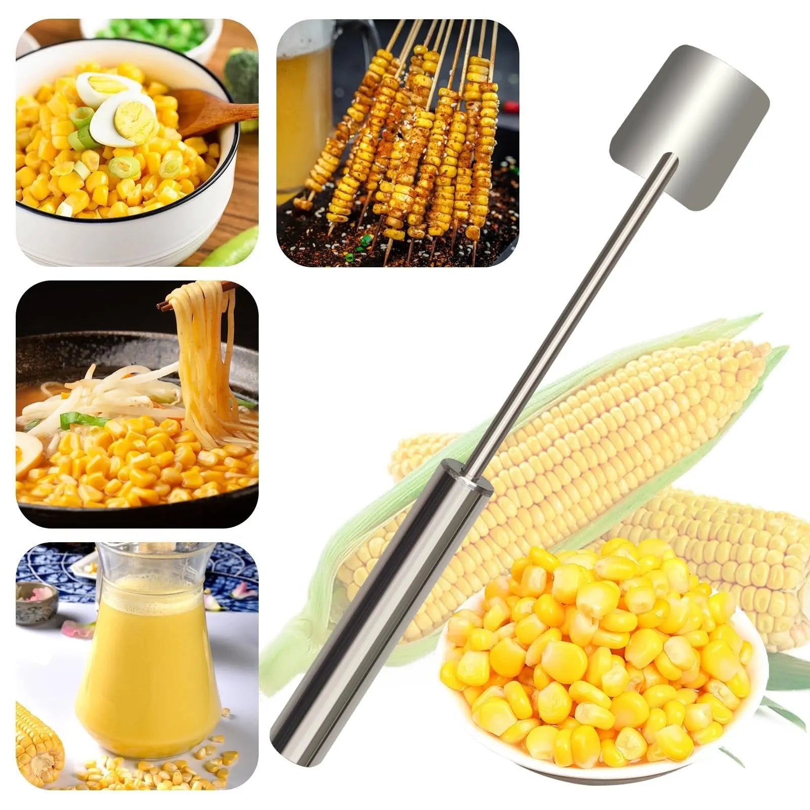 BowLift | Stainless Steel Corn Peeler with Long Handle for Quick Peeling